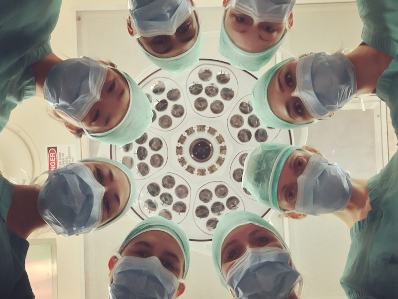 Multidisciplinary healthcare team collaborating in a clinical setting
